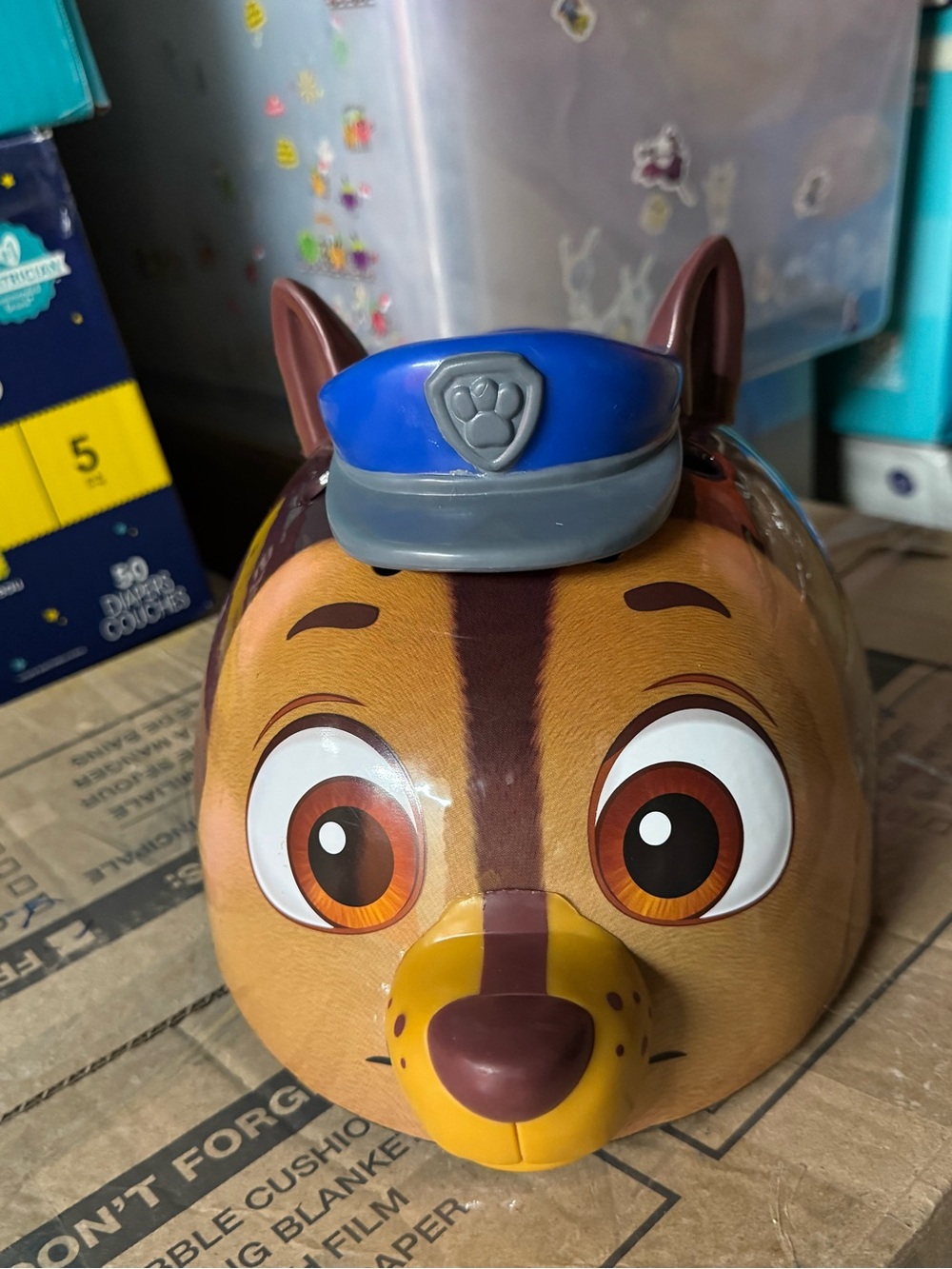Paw Patrol Chase Face Helmet - Brown, Blue, Yellow